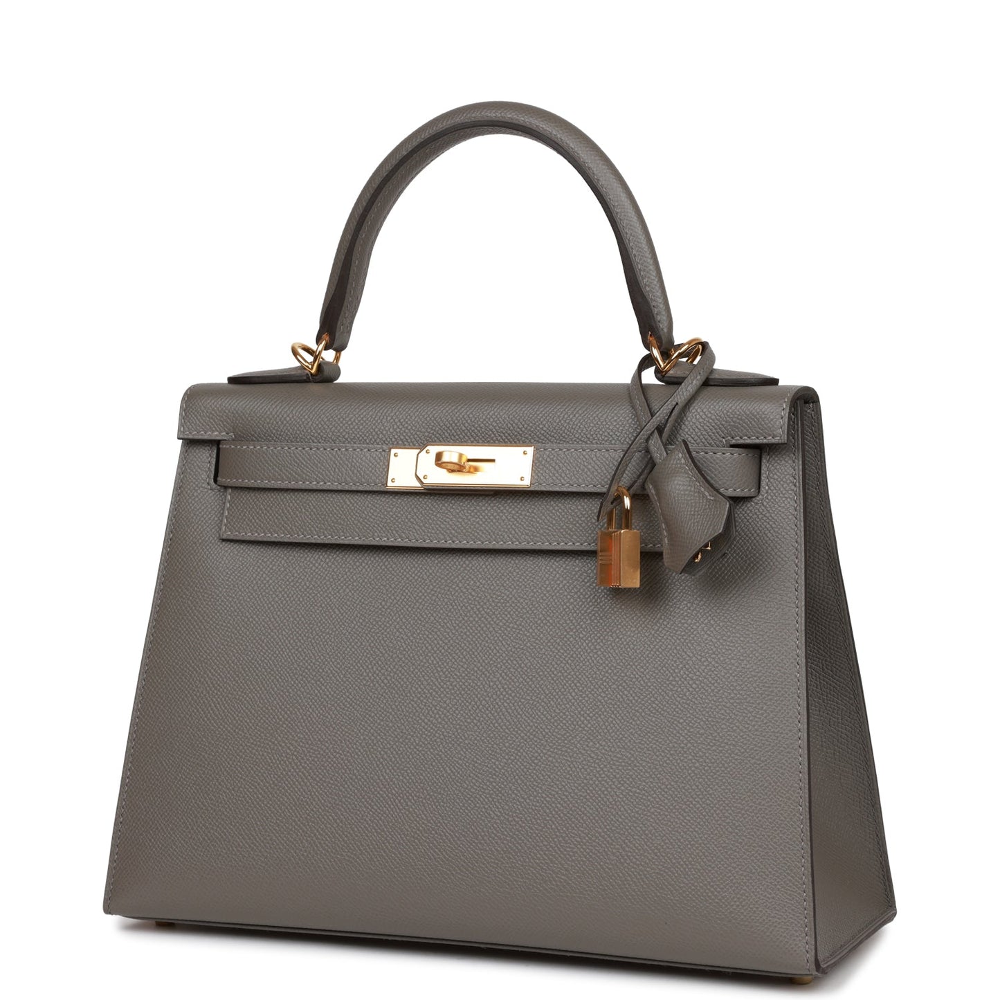 Luxury Hermes Kelly Sellier 28 Gris Meyer Epsom Gold Hardware