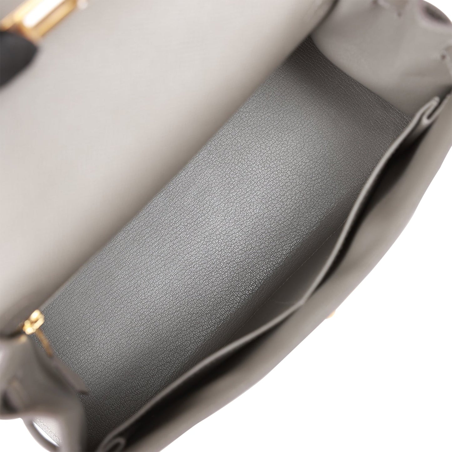 Luxury Hermes Kelly Sellier 28 Gris Meyer Epsom Gold Hardware