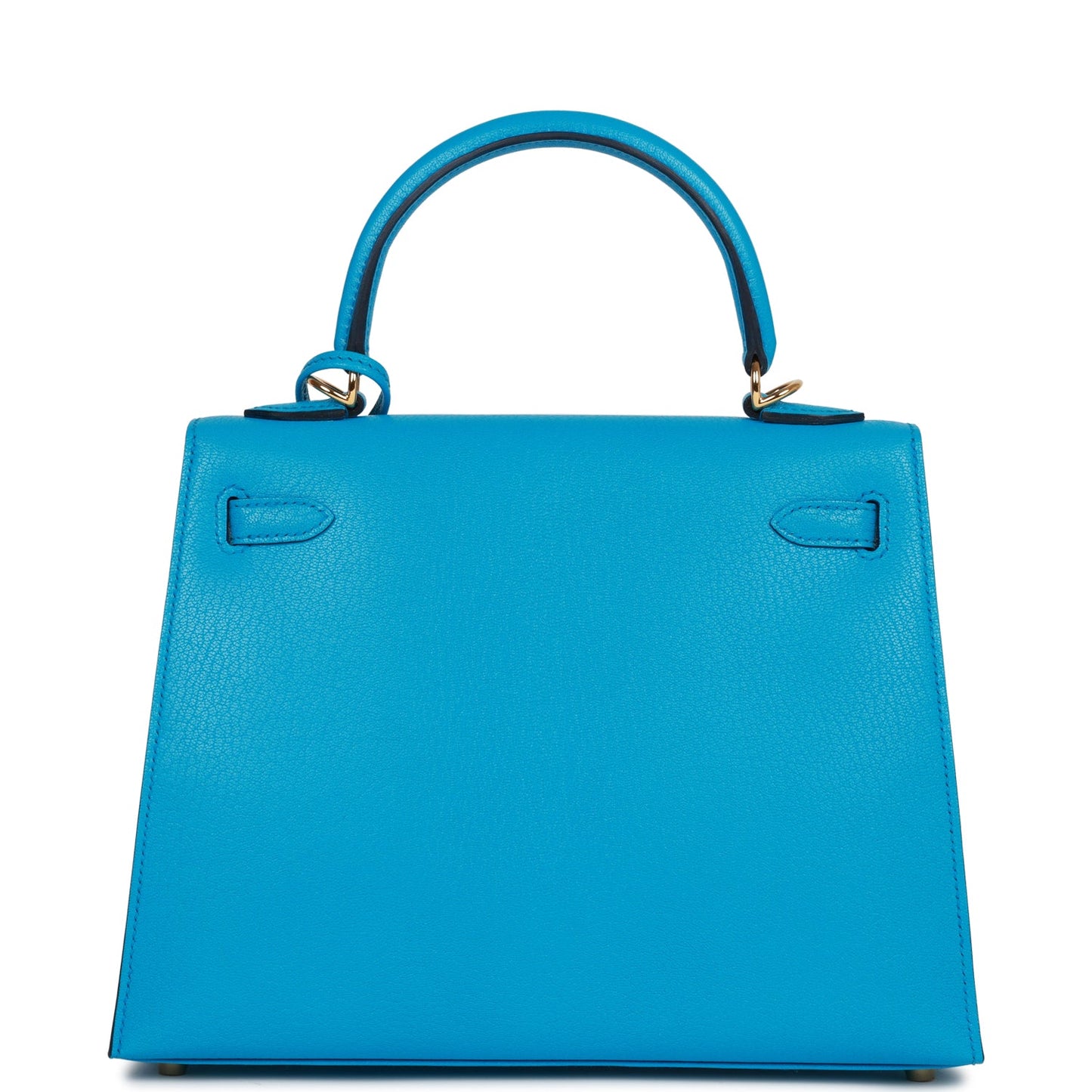 Luxury Hermes Kelly Sellier 25 Bleu Frida Chevre Gold Hardware