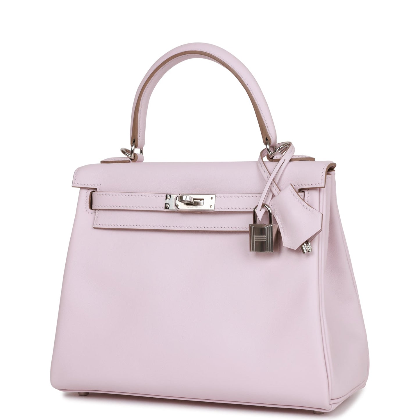 Luxury Hermes Kelly Retourne 25 Mauve Pale Swift Palladium Hardware