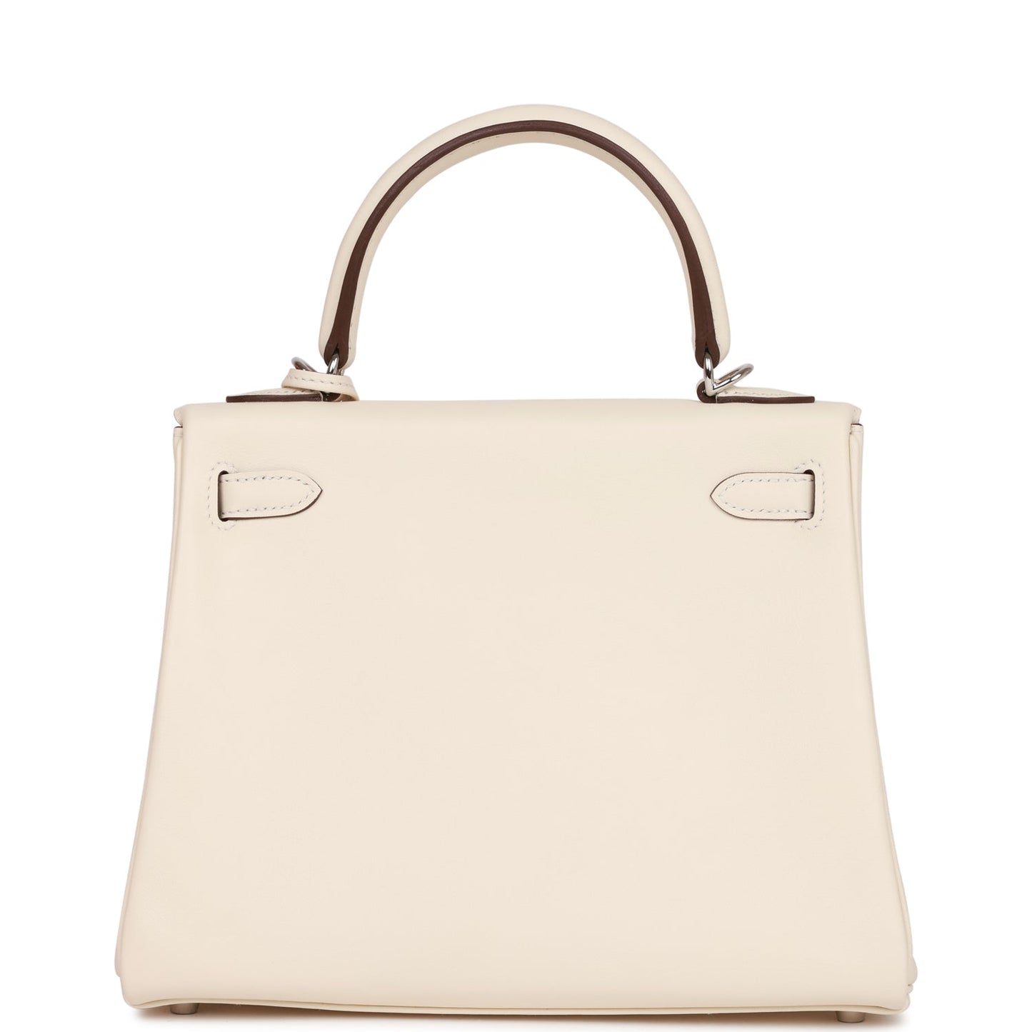 Luxury Hermes Kelly Retourne 25 In & Out Nata Swift Palladium Hardware
