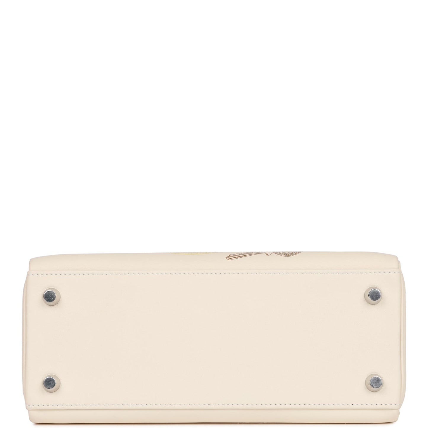 Luxury Hermes Kelly Retourne 25 In & Out Nata Swift Palladium Hardware