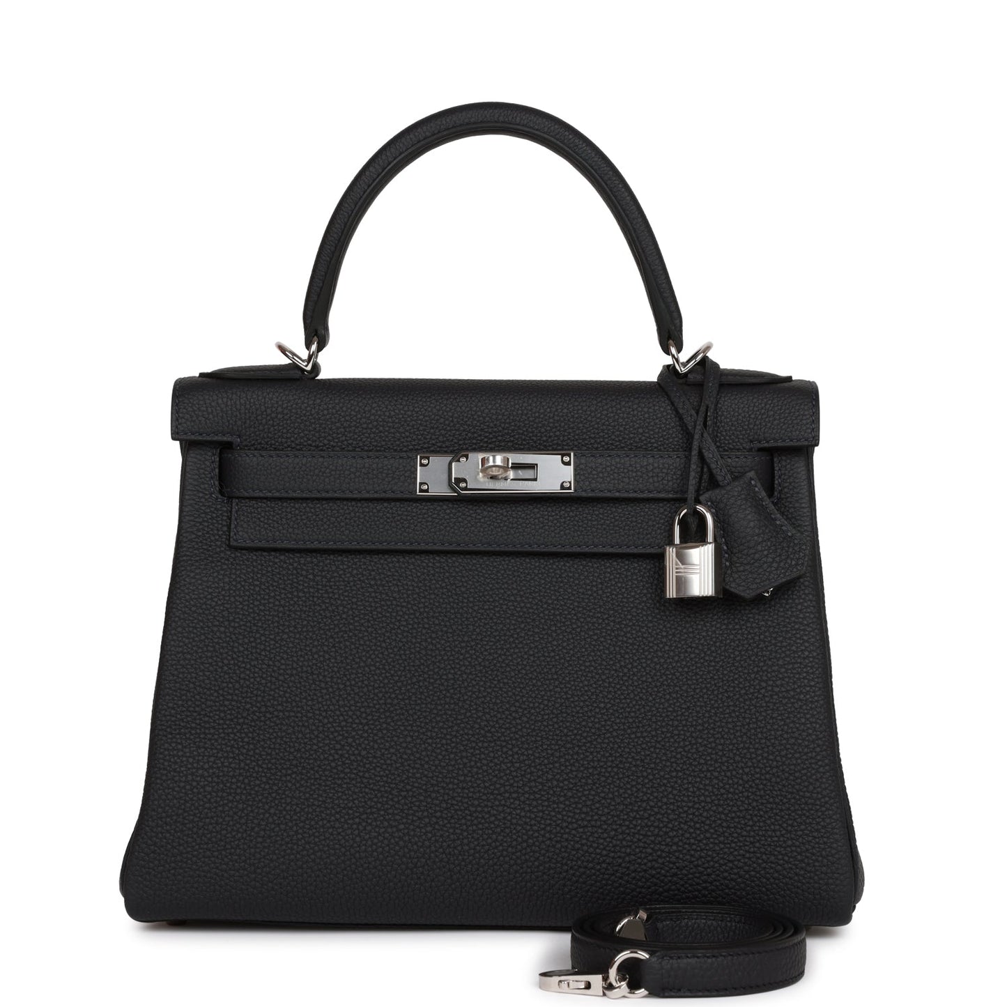 Luxury Hermes Kelly Retourne 28 Caban Togo Palladium Hardware