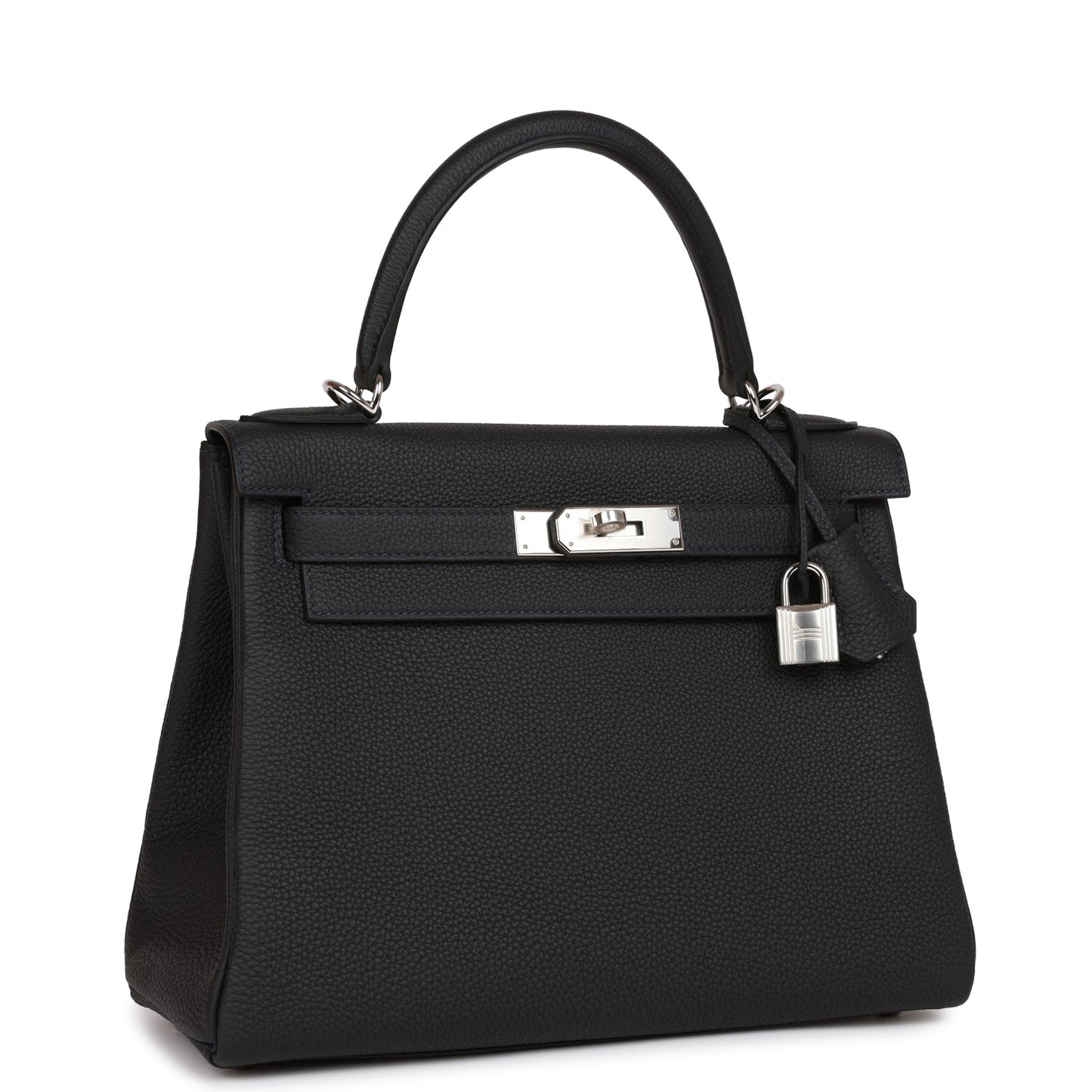 Luxury Hermes Kelly Retourne 28 Caban Togo Palladium Hardware