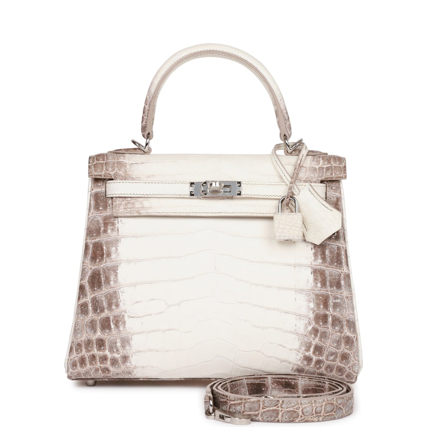 Luxury Hermes Kelly Retourne 25 Himalaya Niloticus Crocodile Palladium Hardware