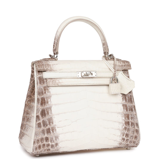 Luxury Hermes Kelly Retourne 25 Himalaya Niloticus Crocodile Palladium Hardware