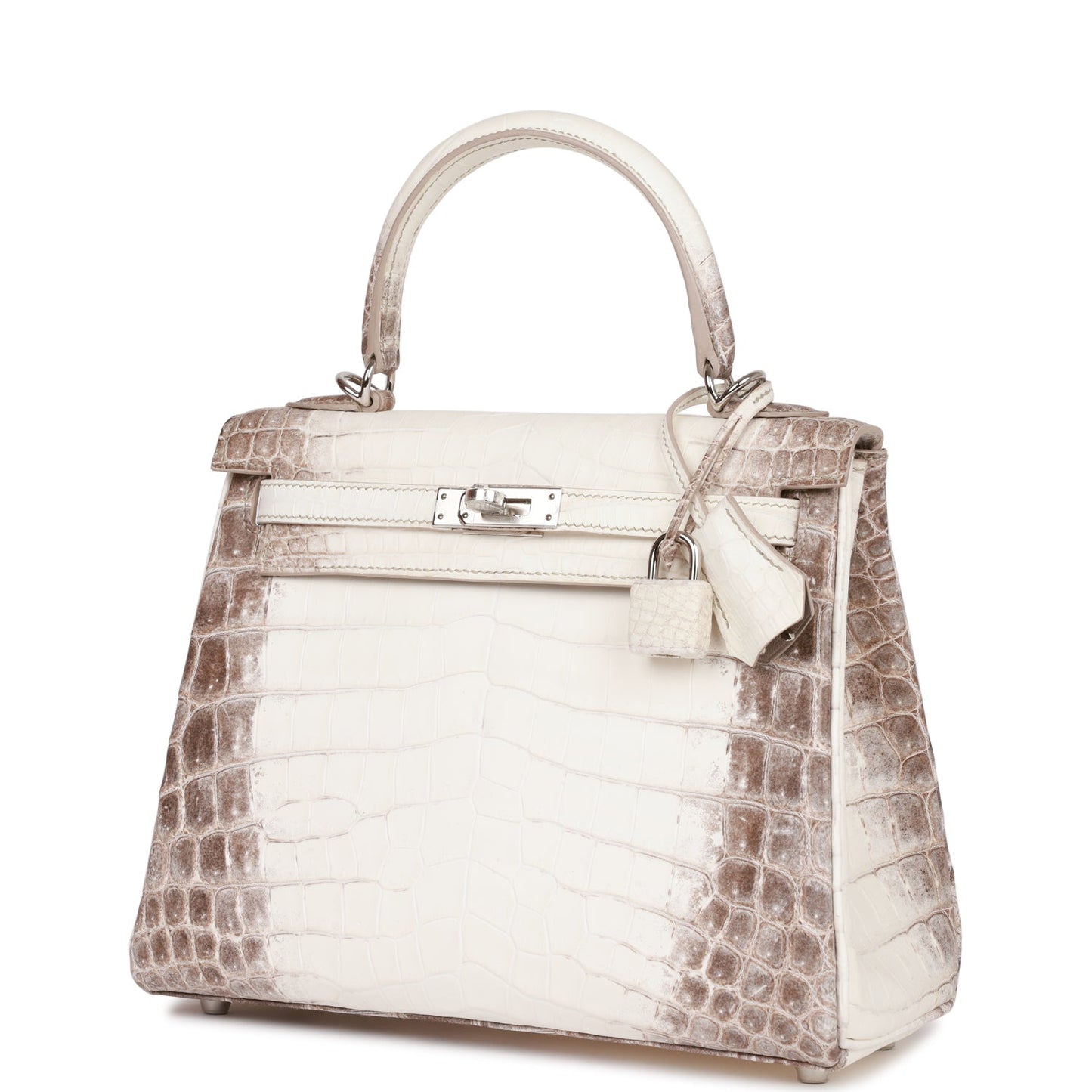 Luxury Hermes Kelly Retourne 25 Himalaya Niloticus Crocodile Palladium Hardware