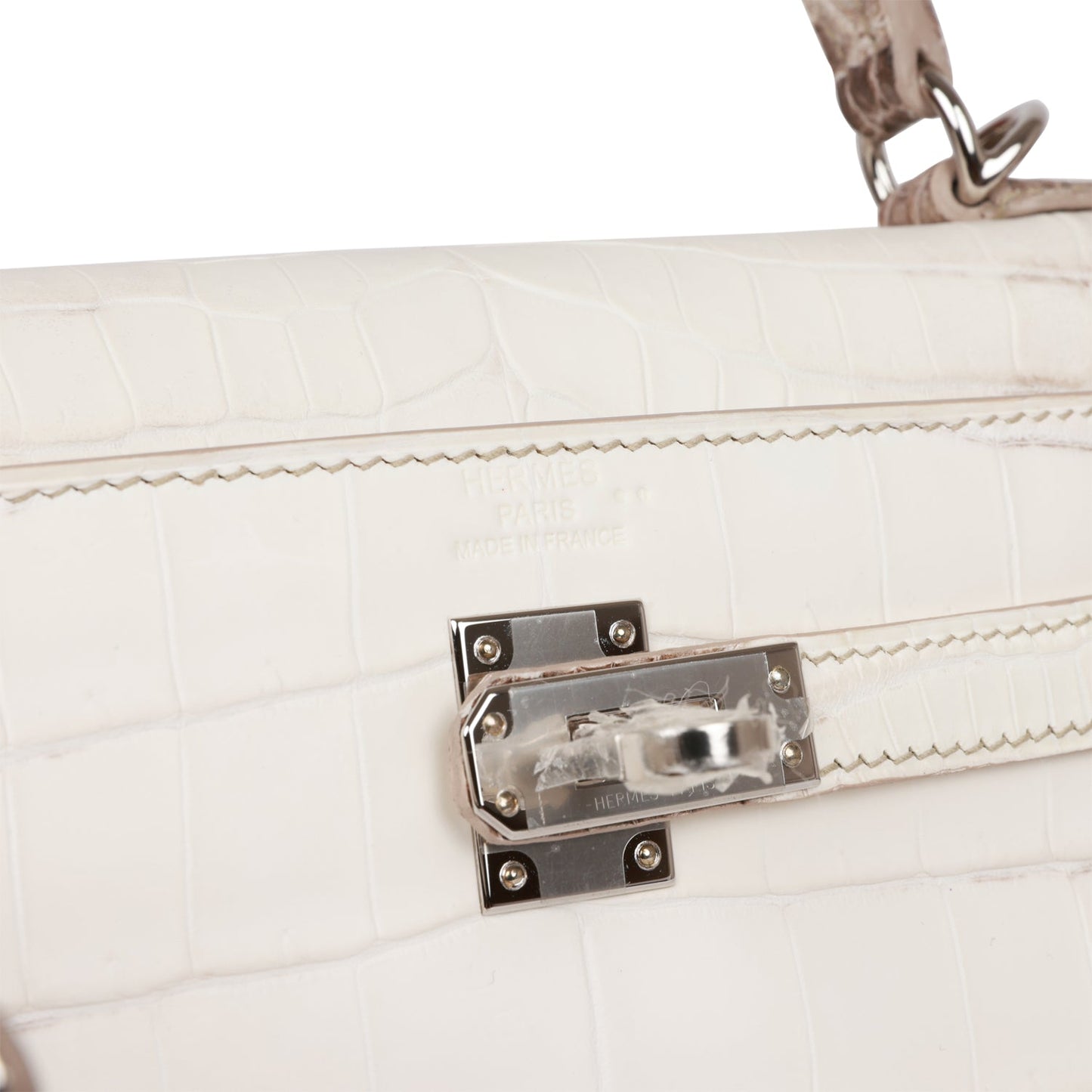 Luxury Hermes Kelly Retourne 25 Himalaya Niloticus Crocodile Palladium Hardware