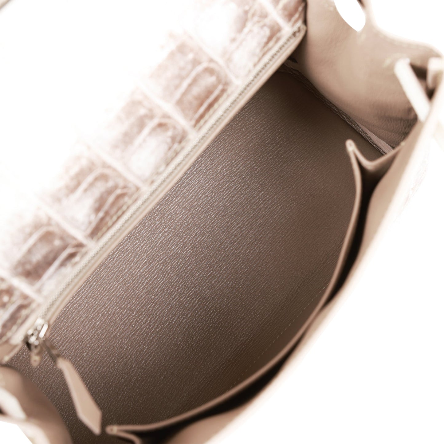 Luxury Hermes Kelly Retourne 25 Himalaya Niloticus Crocodile Palladium Hardware
