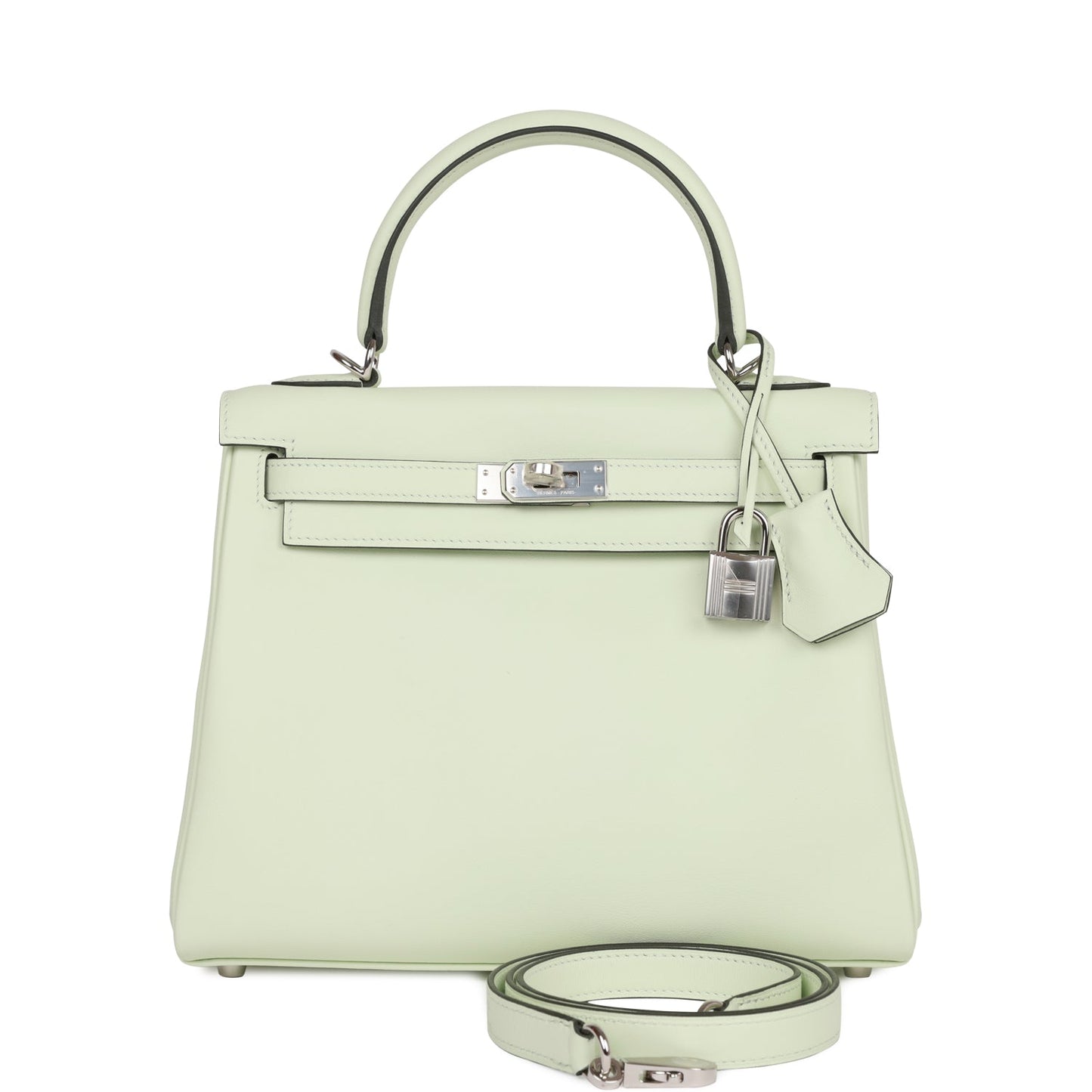 Luxury Hermes Kelly Retourne 25 Vert Fizz Swift Palladium Hardware