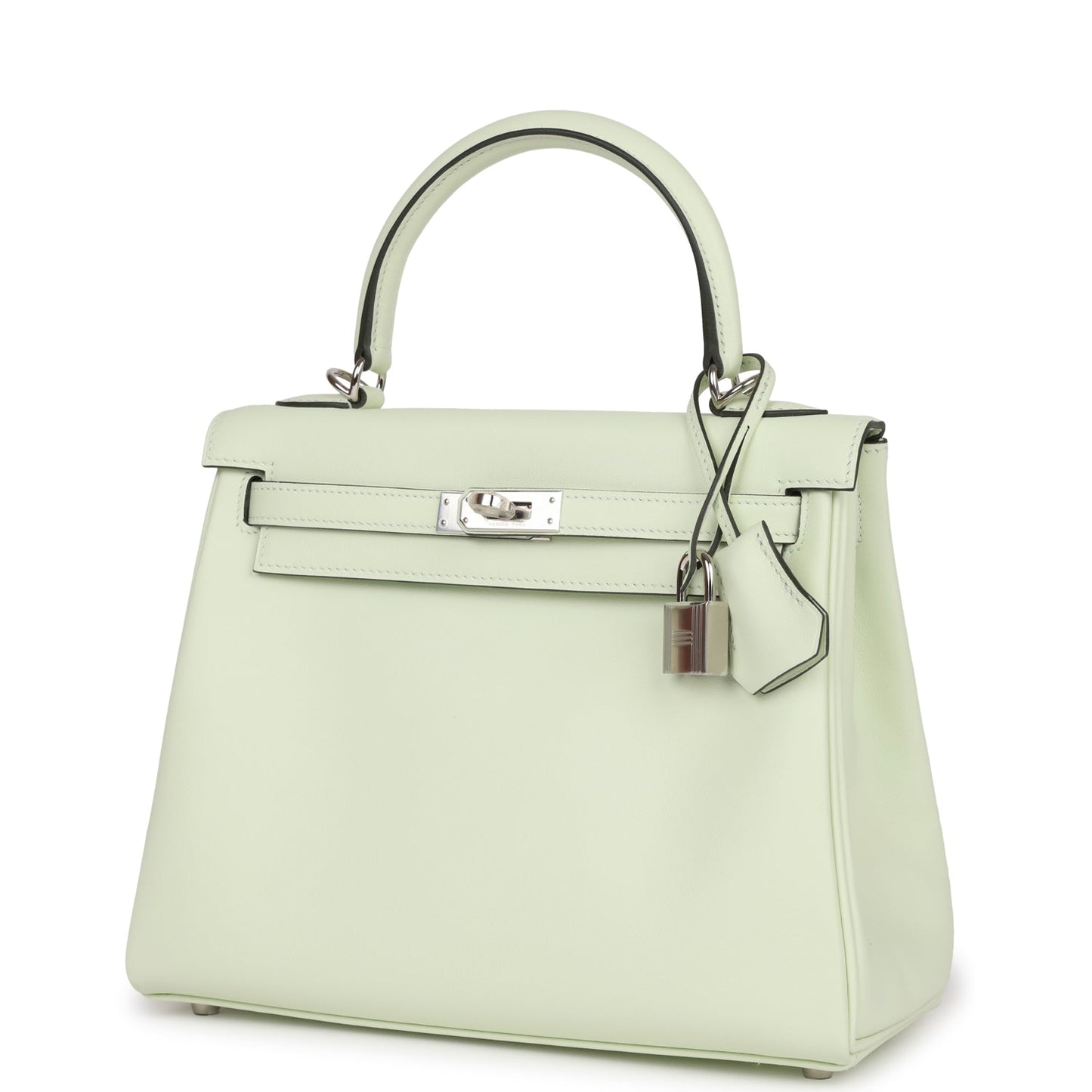 Luxury Hermes Kelly Retourne 25 Vert Fizz Swift Palladium Hardware
