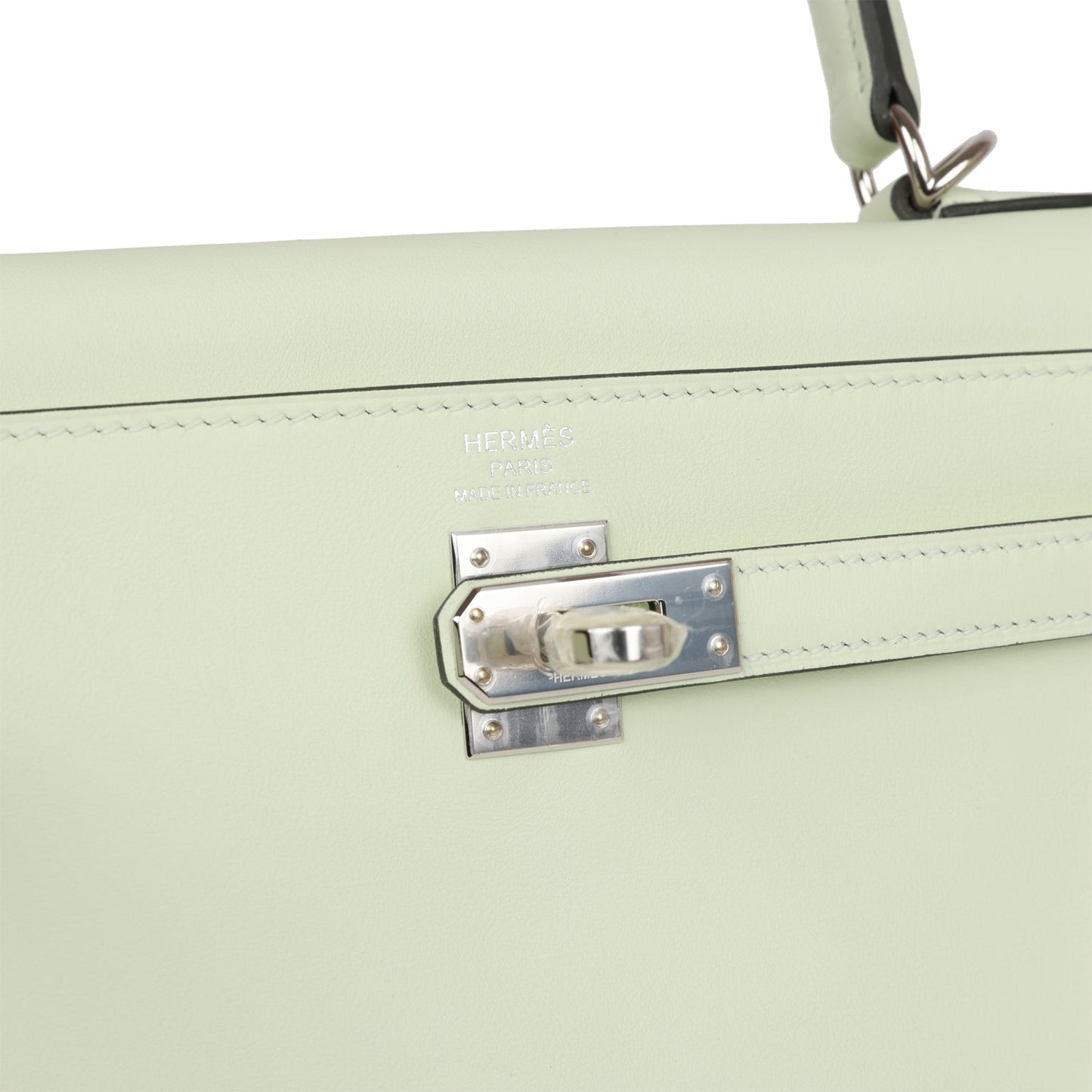 Luxury Hermes Kelly Retourne 25 Vert Fizz Swift Palladium Hardware