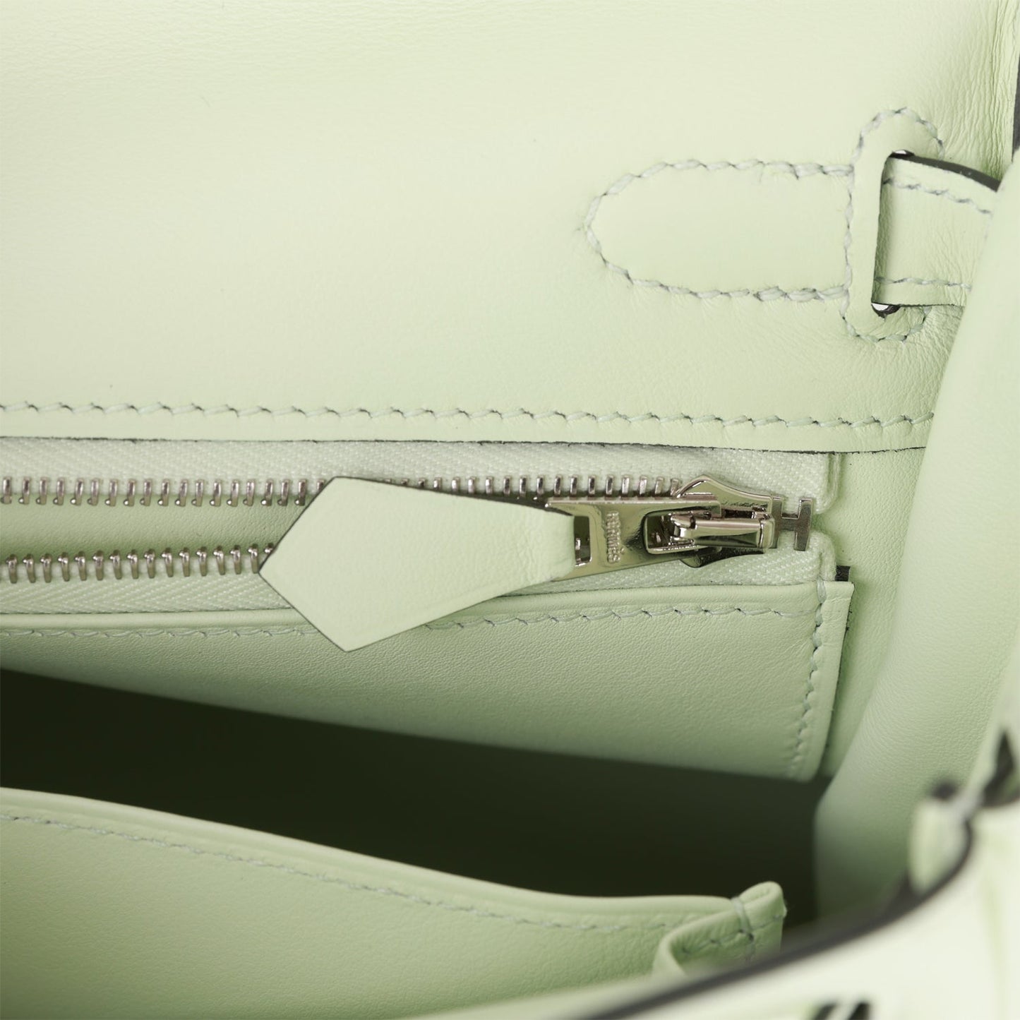 Luxury Hermes Kelly Retourne 25 Vert Fizz Swift Palladium Hardware
