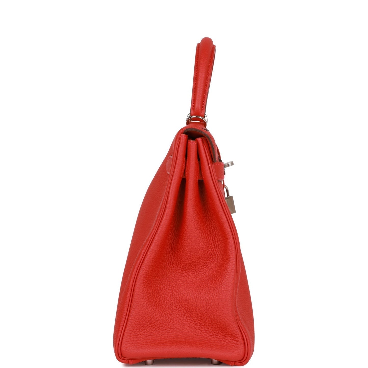 Luxury Hermes Kelly Retourne 32 Geranium Togo Palladium Hardware