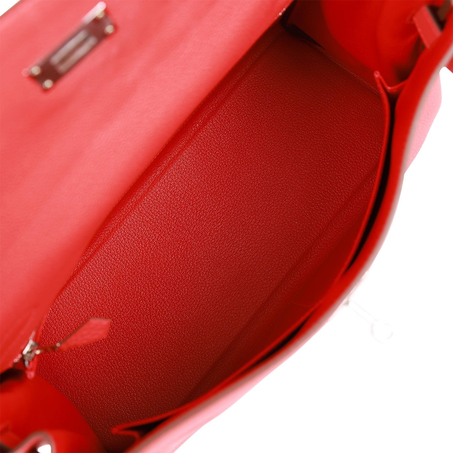Luxury Hermes Kelly Retourne 32 Geranium Togo Palladium Hardware
