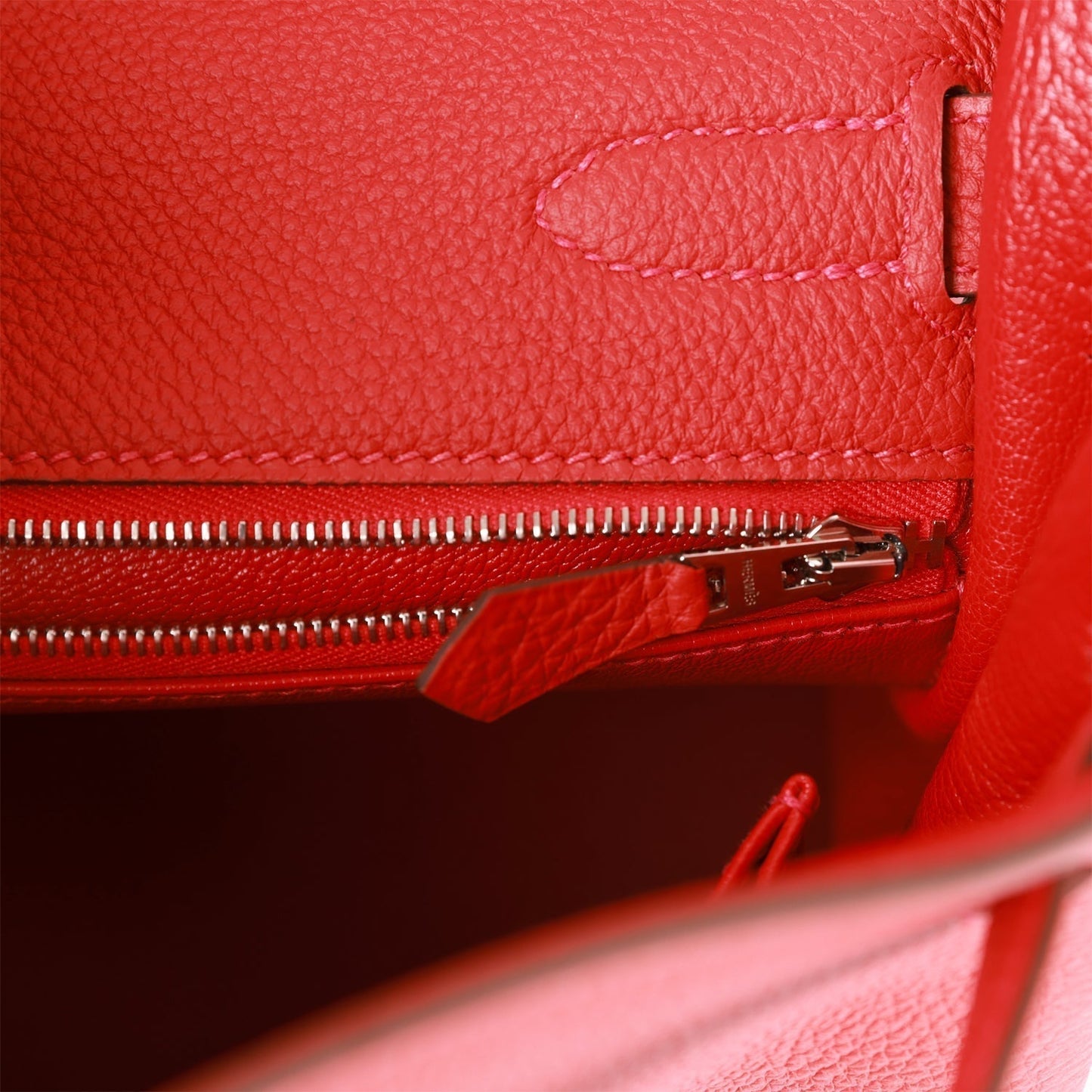 Luxury Hermes Kelly Retourne 32 Geranium Togo Palladium Hardware