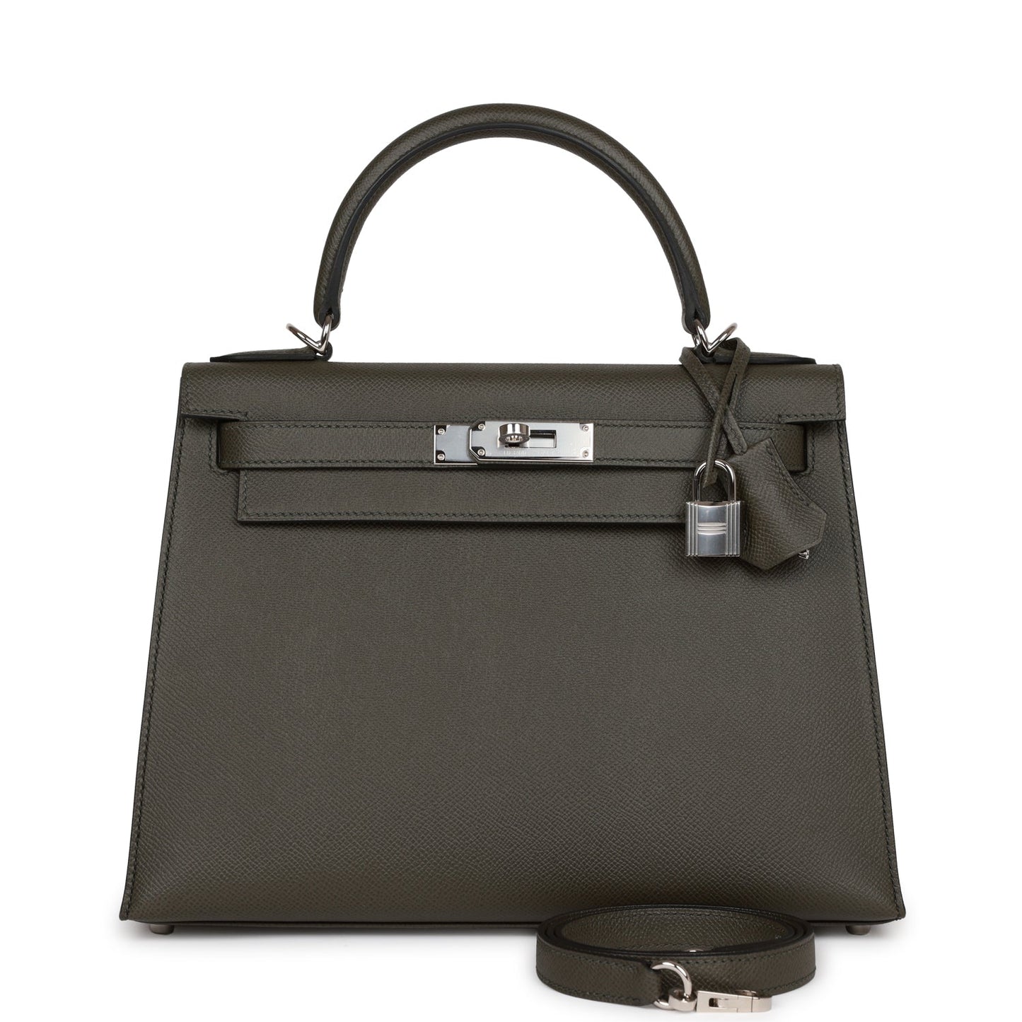 Luxury Hermes Kelly Sellier 28 Vert De Gris Epsom Palladium Hardware