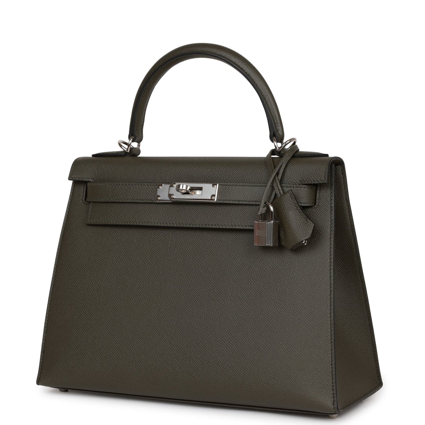 Luxury Hermes Kelly Sellier 28 Vert De Gris Epsom Palladium Hardware