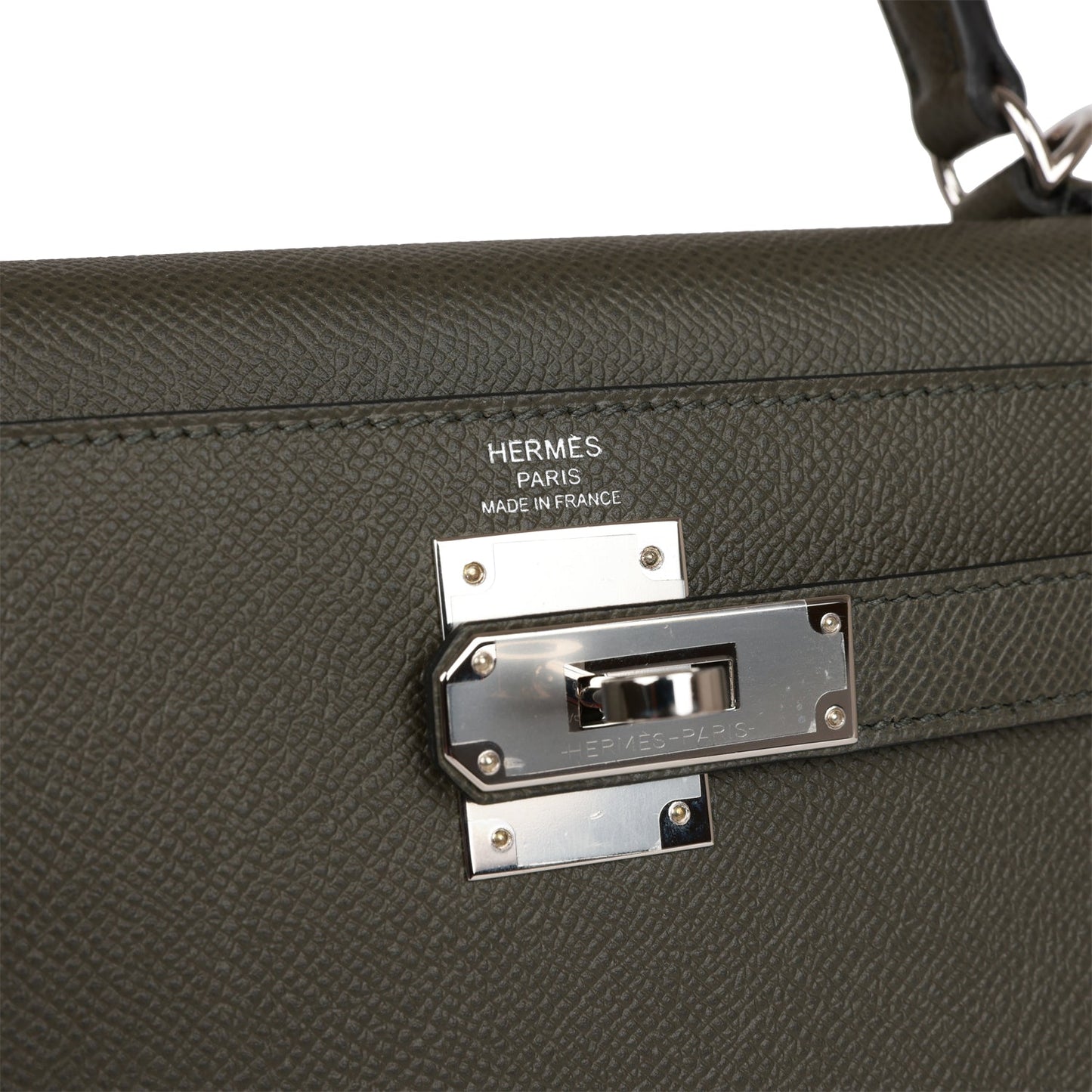Luxury Hermes Kelly Sellier 28 Vert De Gris Epsom Palladium Hardware