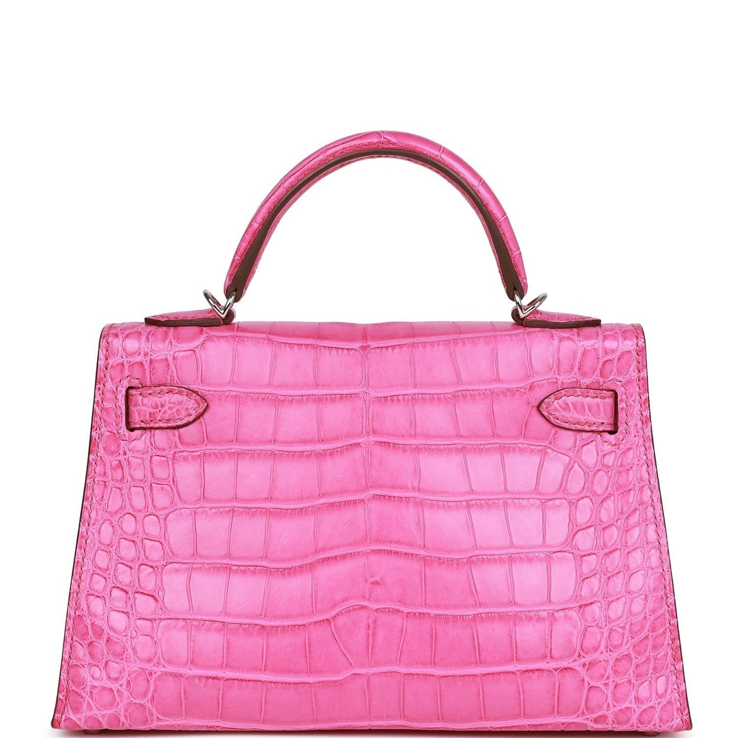 Luxury Hermes Kelly Sellier 20 Rose Shocking Matte Alligator Palladium Hardware