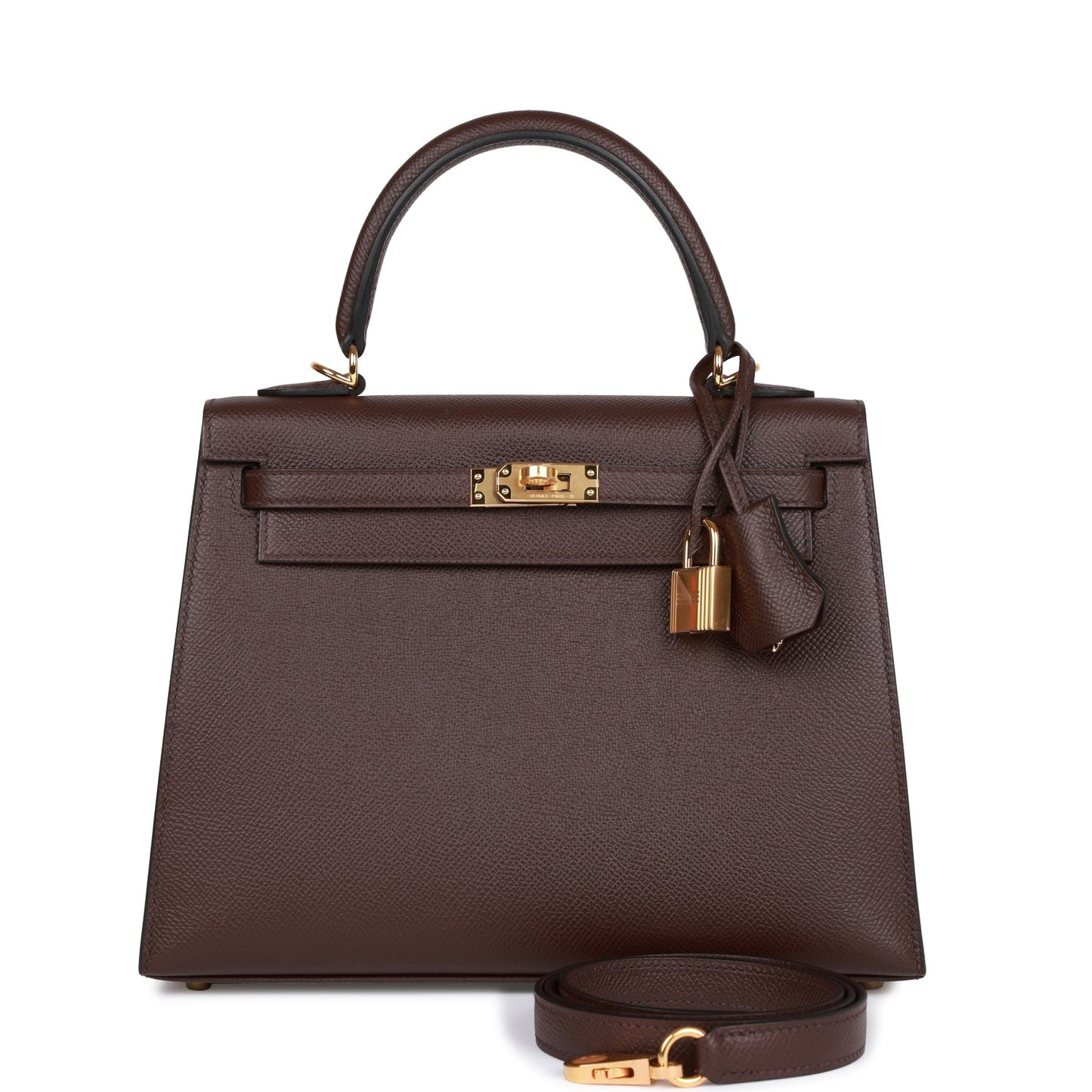 Luxury Hermes Kelly Sellier 25 Rouge Sellier Epsom Gold Hardware