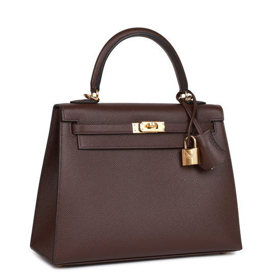Luxury Hermes Kelly Sellier 25 Rouge Sellier Epsom Gold Hardware