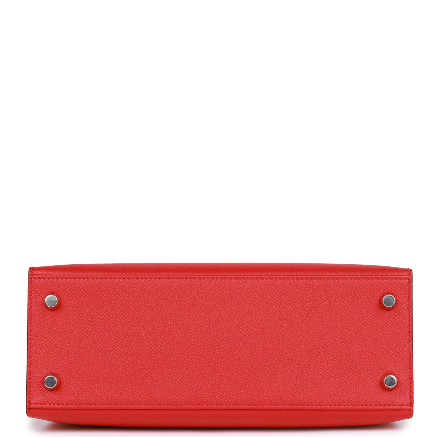 Luxury Hermes Kelly Sellier 25 Rouge de Coeur Verso Epsom Palladium Hardware