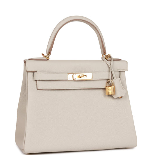 Luxury Hermes Kelly Retourne 28 Beton Togo Gold Hardware