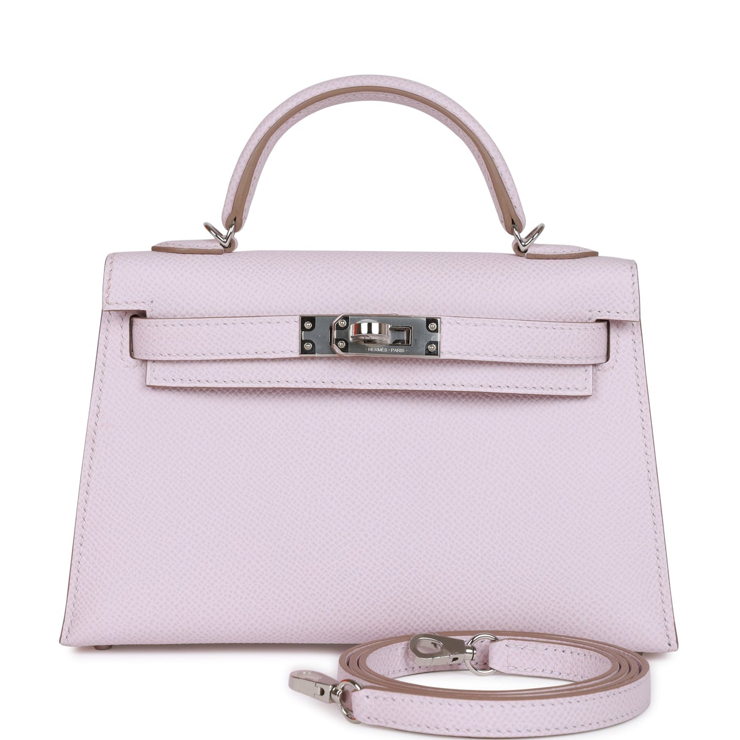 Luxury Hermes Kelly Sellier 20 Mauve Pale Epsom Palladium Hardware