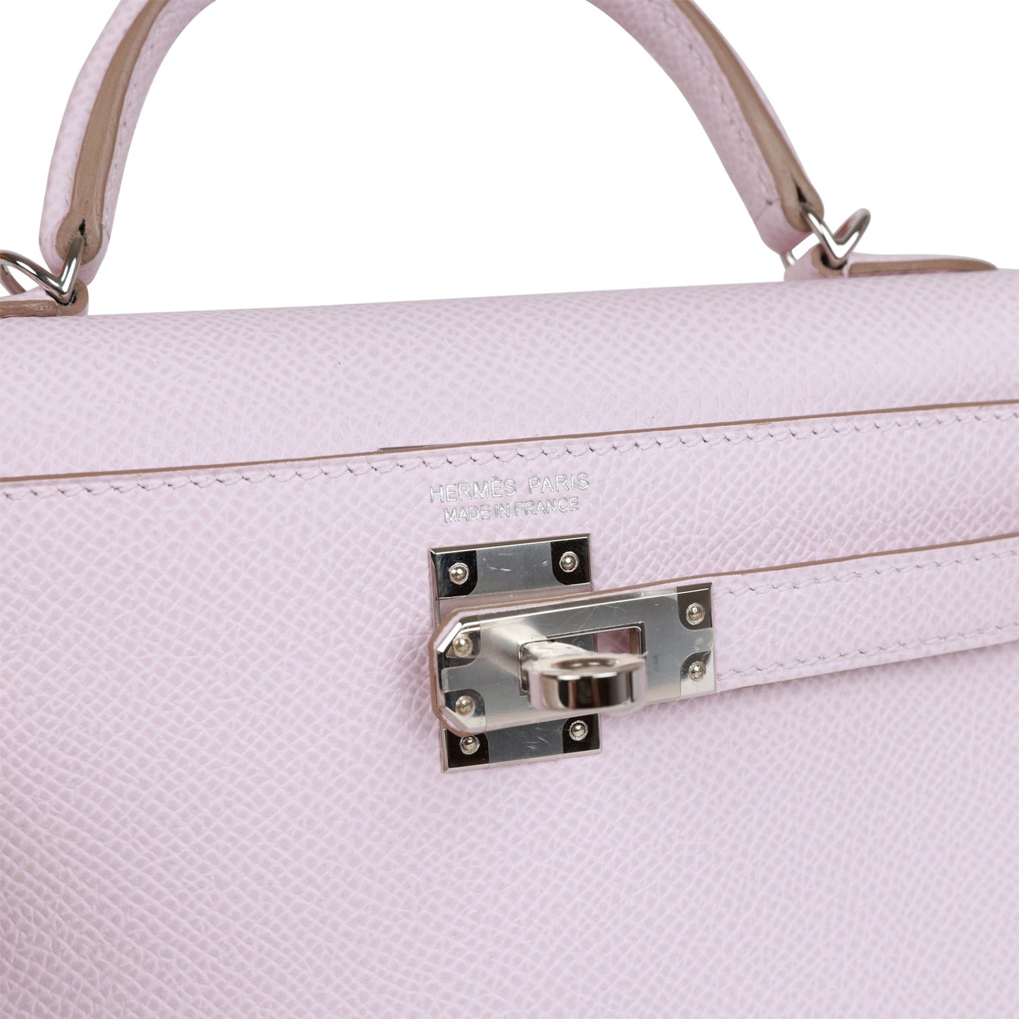 Luxury Hermes Kelly Sellier 20 Mauve Pale Epsom Palladium Hardware