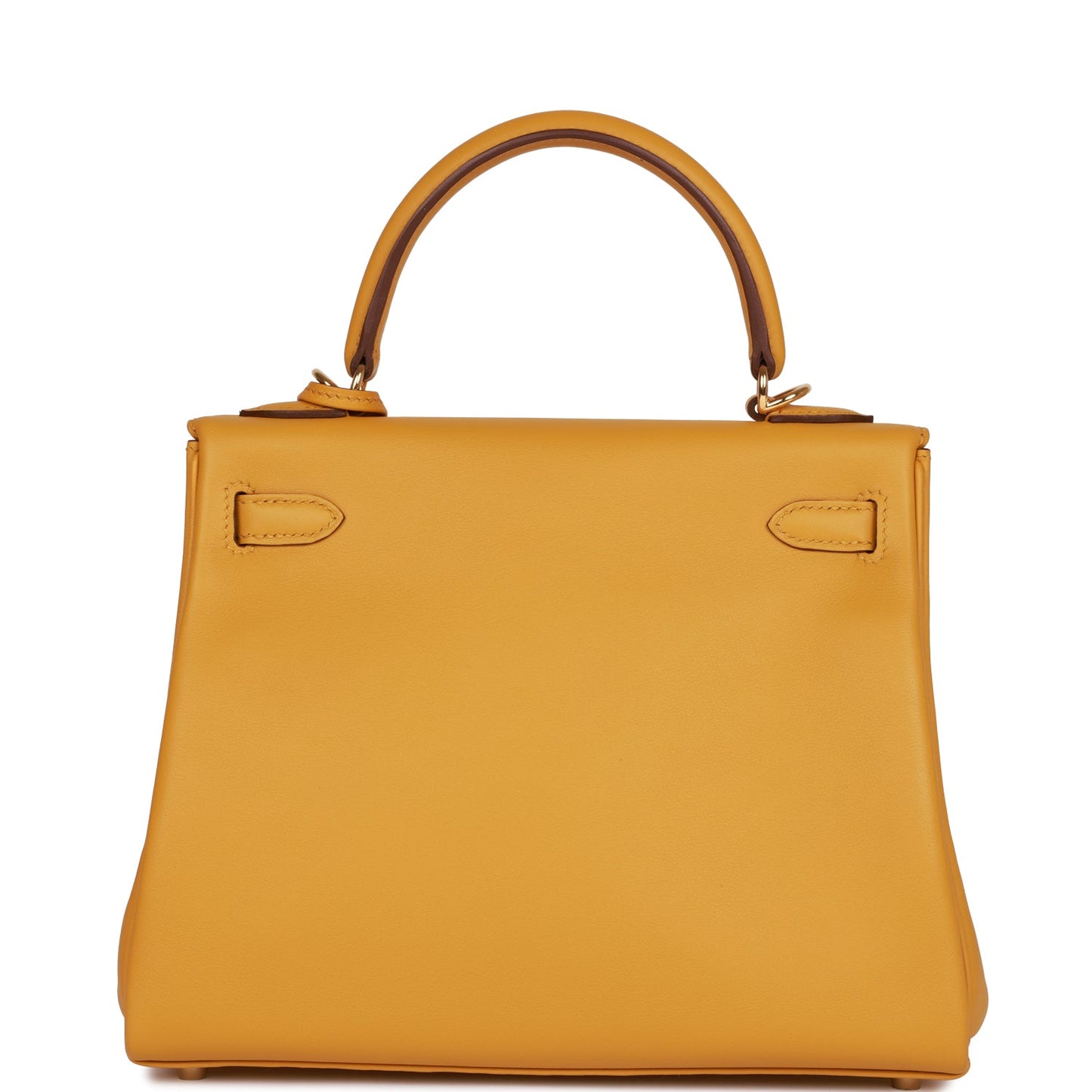 Luxury Hermes Kelly Retourne 25 Jaune Ambre Swift Gold Hardware