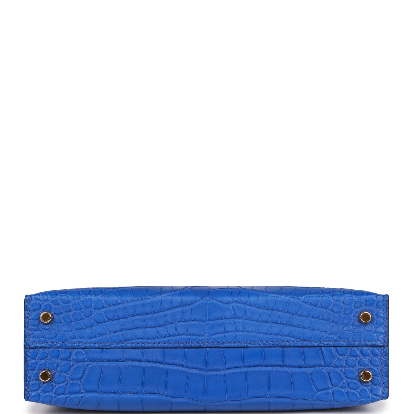 Luxury Hermes Kelly Sellier 20 Bleu Royal Matte Alligator Gold Hardware