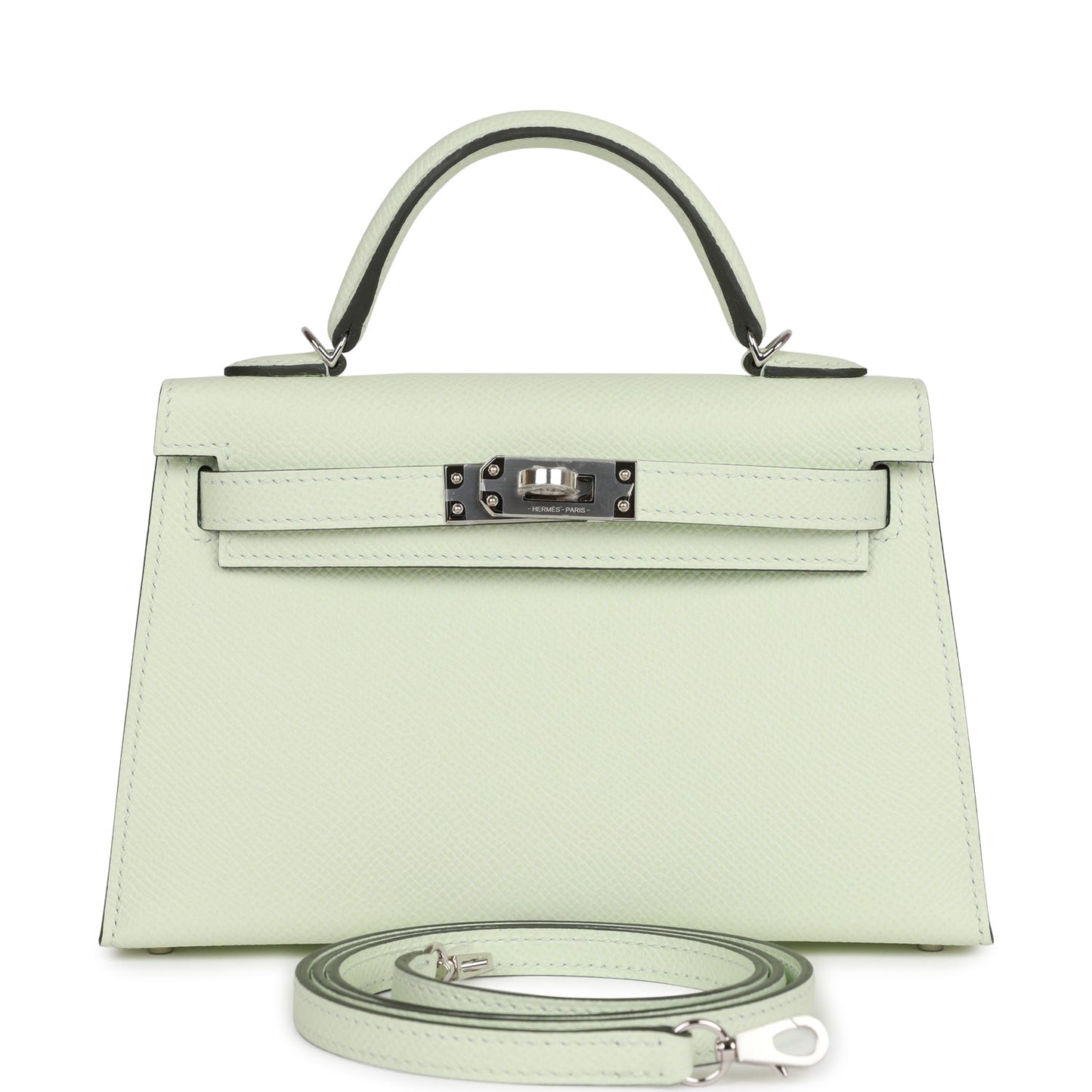 Luxury Hermes Kelly Sellier 20 Vert Fizz Epsom Palladium Hardware