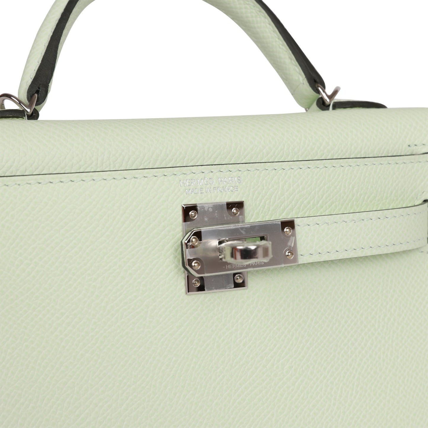 Luxury Hermes Kelly Sellier 20 Vert Fizz Epsom Palladium Hardware