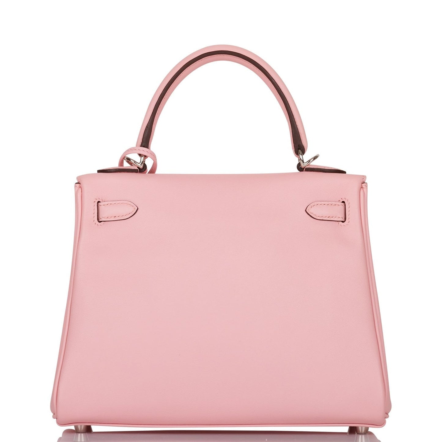 Luxury Hermes Kelly Retourne 25 Rose Sakura Swift Palladium Hardware