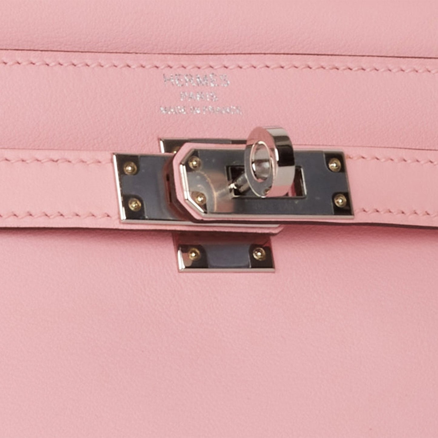 Luxury Hermes Kelly Retourne 25 Rose Sakura Swift Palladium Hardware