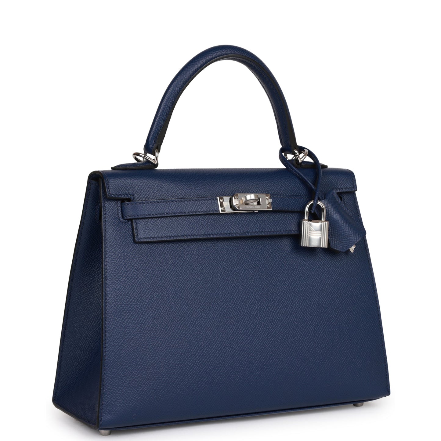 Luxury Hermes Kelly Sellier 25 Bleu Saphir Epsom Palladium Hardware