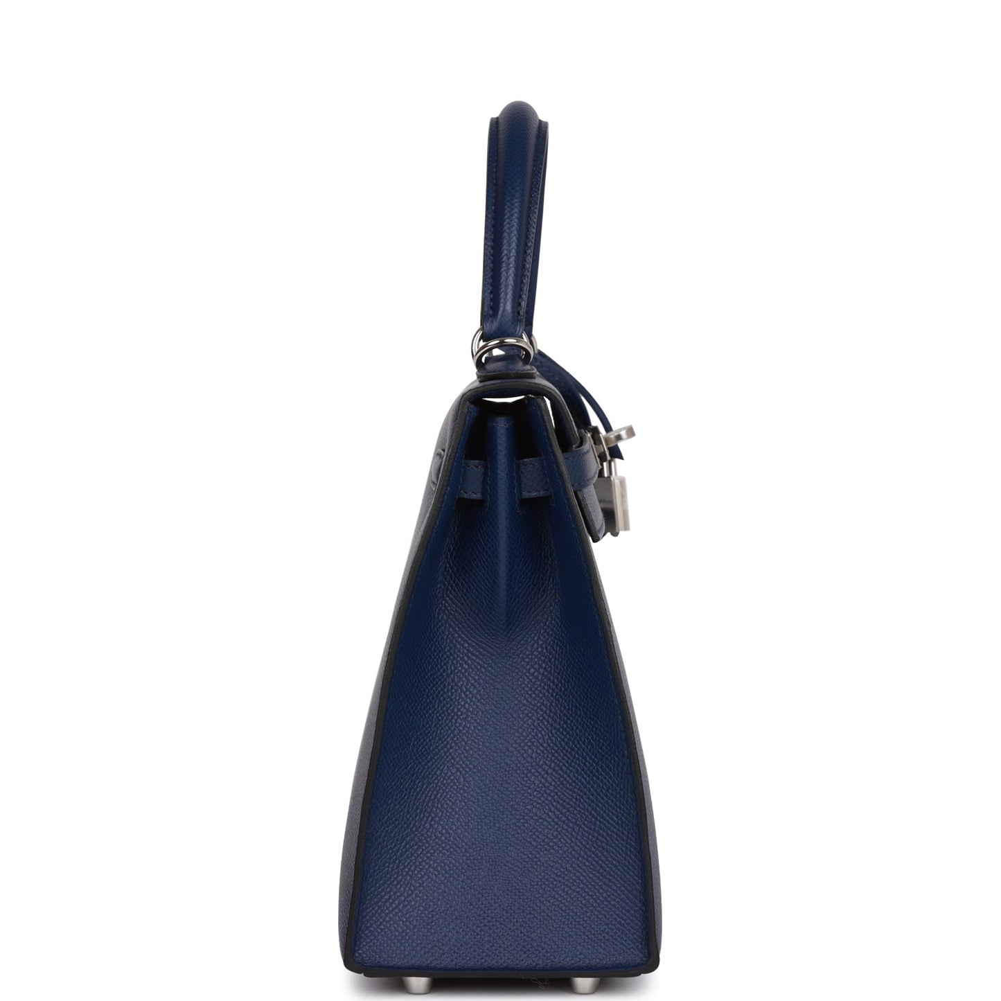 Luxury Hermes Kelly Sellier 25 Bleu Saphir Epsom Palladium Hardware