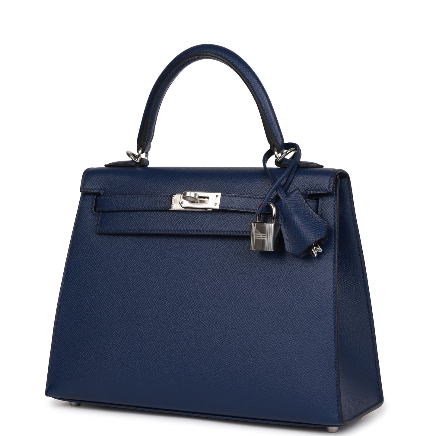 Luxury Hermes Kelly Sellier 25 Bleu Saphir Epsom Palladium Hardware