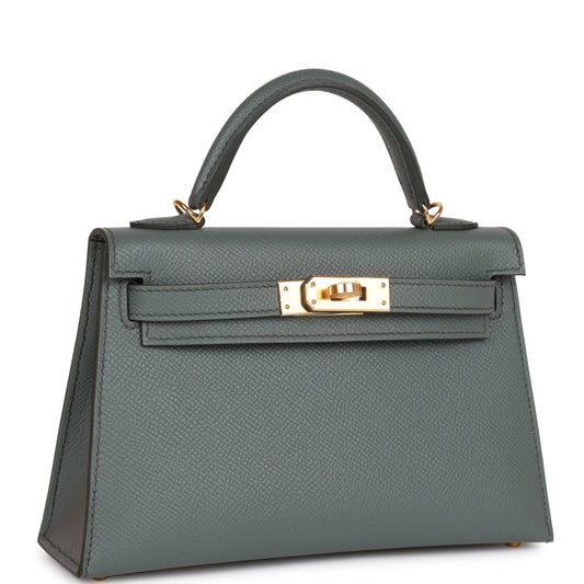 Luxury Hermes Kelly Sellier 20 Vert Amande Epsom Gold Hardware