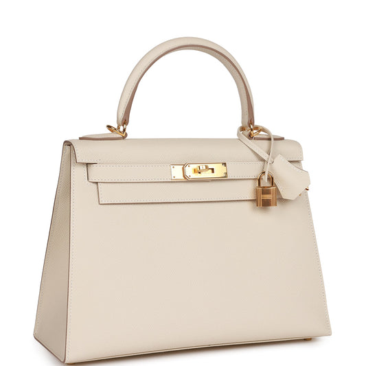 Luxury Hermes Craie Epsom Sellier Kelly 28 Gold Hardware