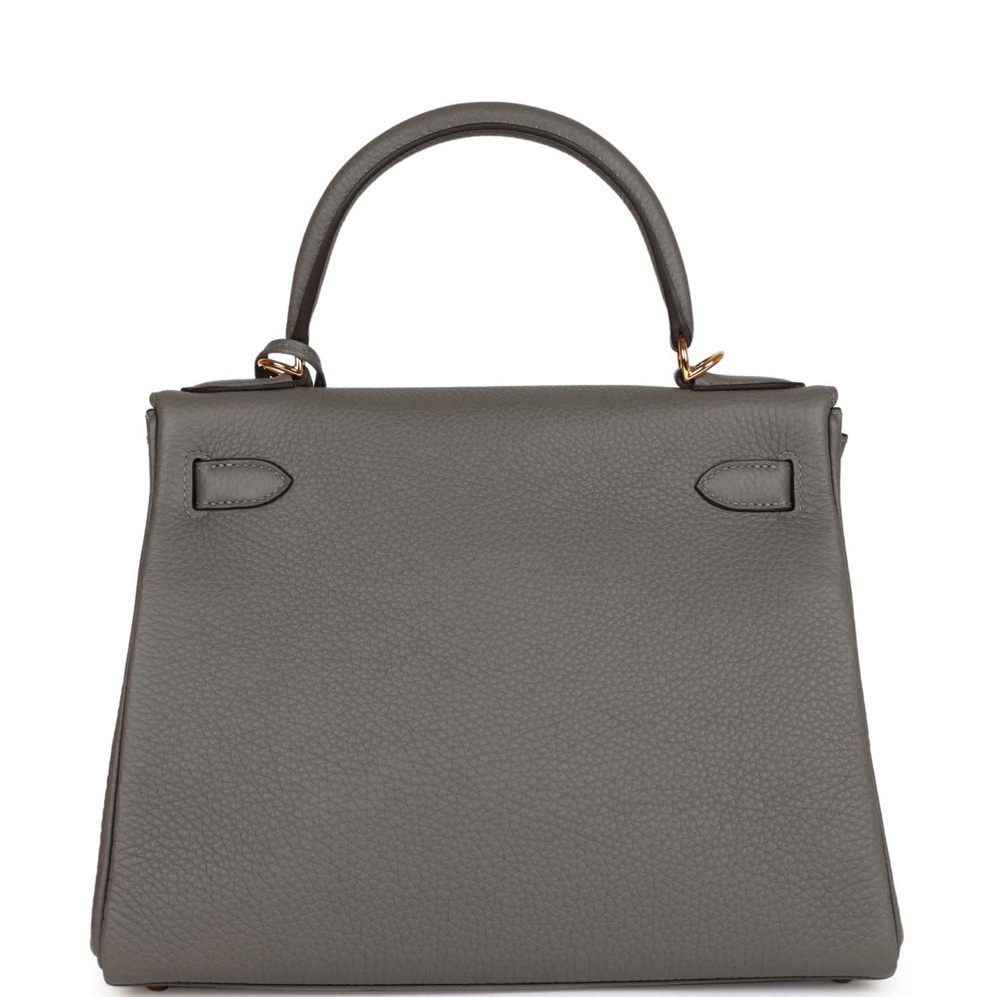 Luxury Hermes Kelly Retourne 28 Gris Meyer Clemence Gold Hardware