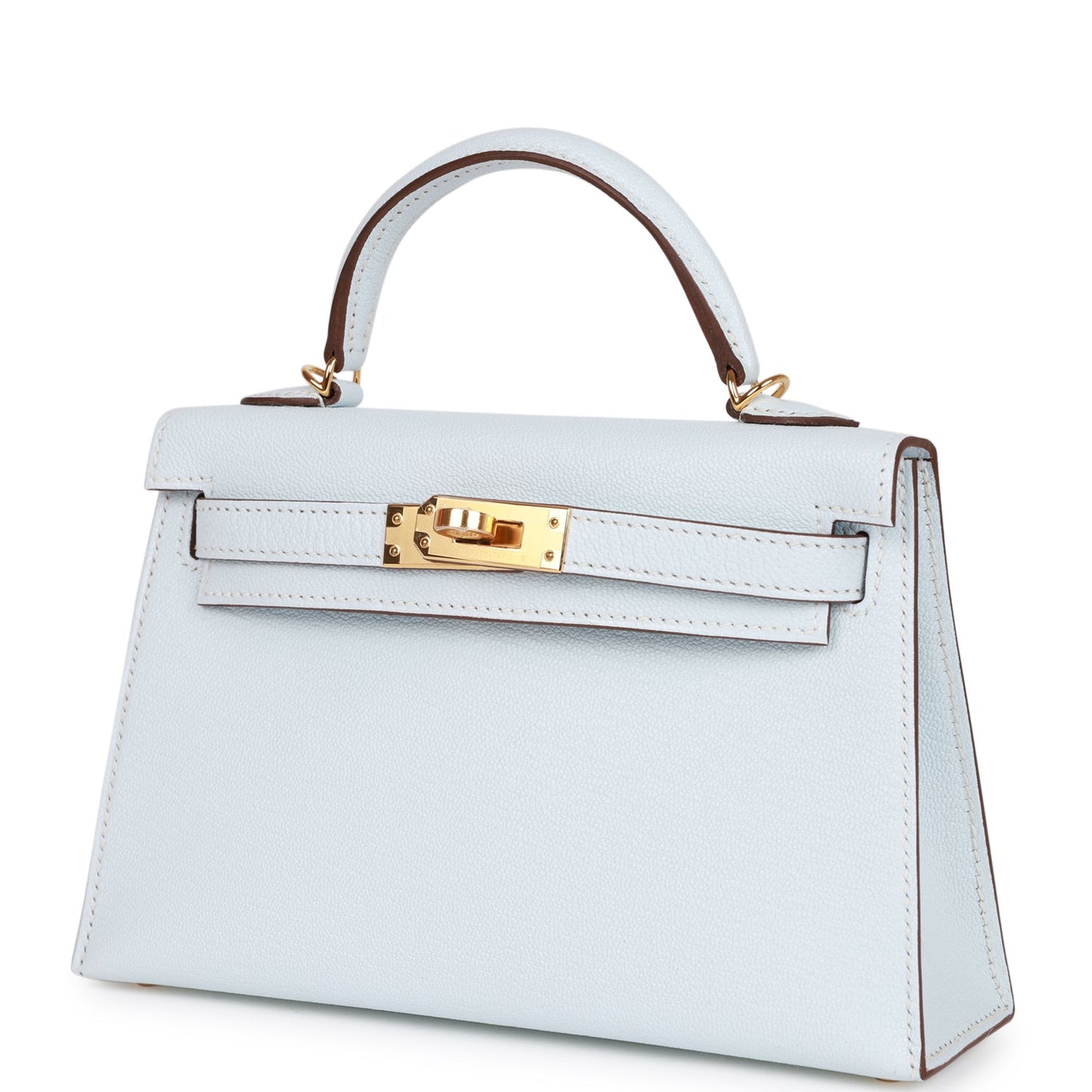 Luxury Hermes Kelly Sellier 20 Bleu Brume Chevre Gold Hardware