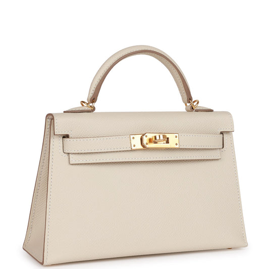 Luxury Hermes Kelly Sellier 20 Craie Epsom Gold Hardware