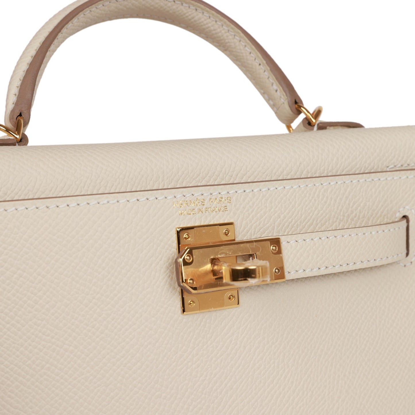 Luxury Hermes Kelly Sellier 20 Craie Epsom Gold Hardware