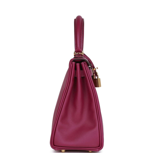 Luxury Hermes Kelly Retourne 25 Anemone Swift Permabrass Hardware