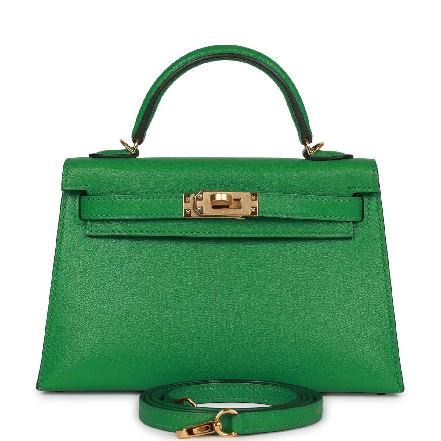 Luxury Hermes Kelly Sellier 20 Bambou Chevre Gold Hardware