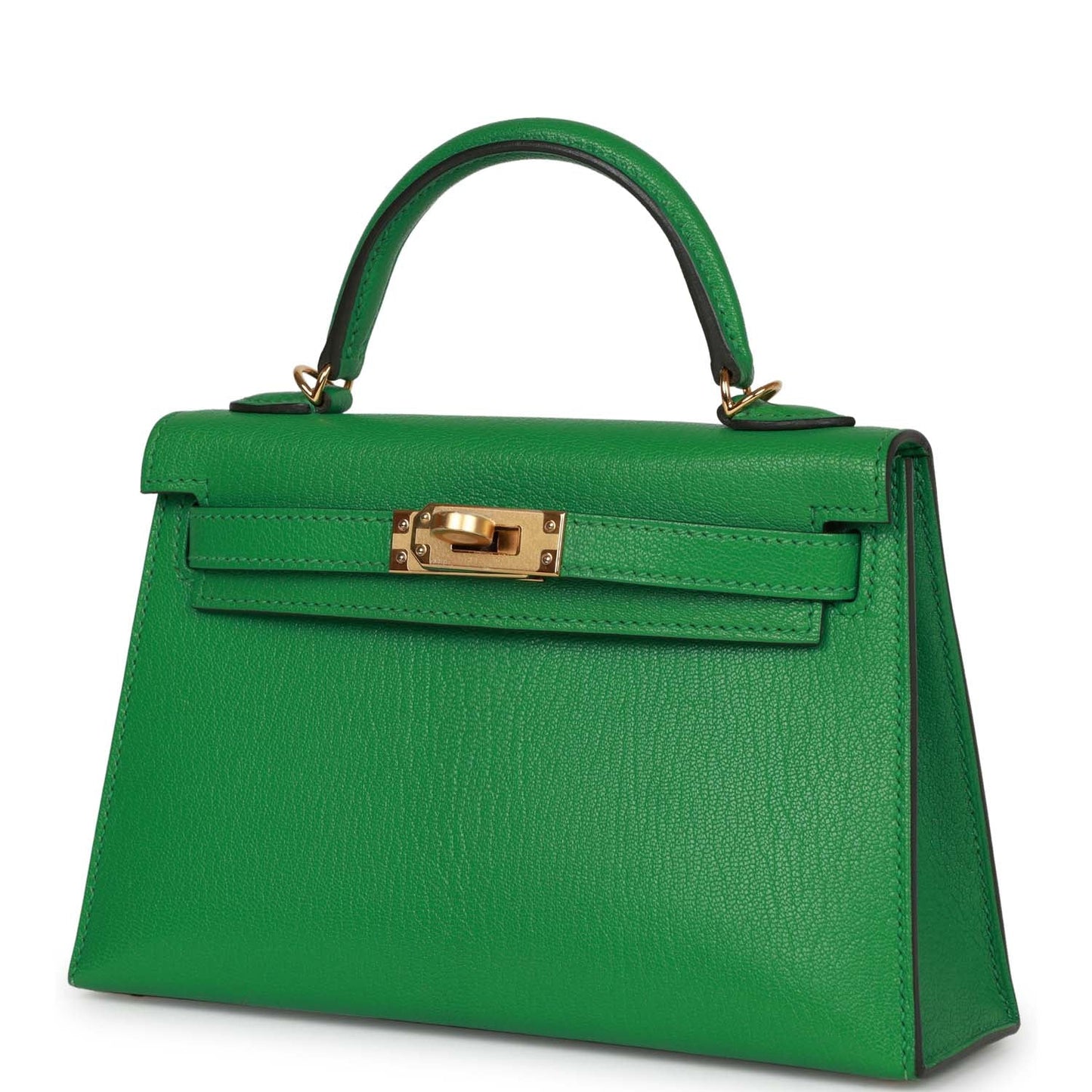 Luxury Hermes Kelly Sellier 20 Bambou Chevre Gold Hardware
