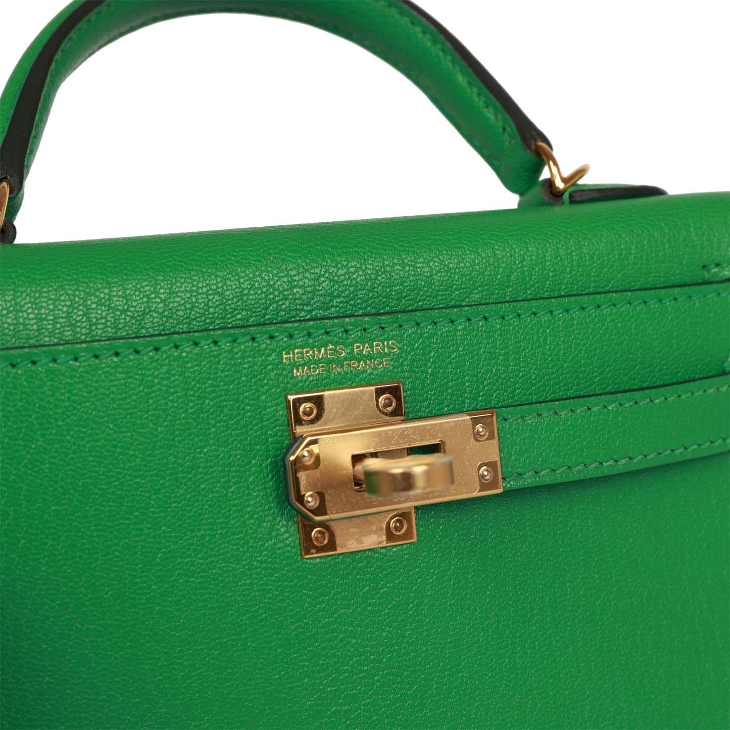 Luxury Hermes Kelly Sellier 20 Bambou Chevre Gold Hardware