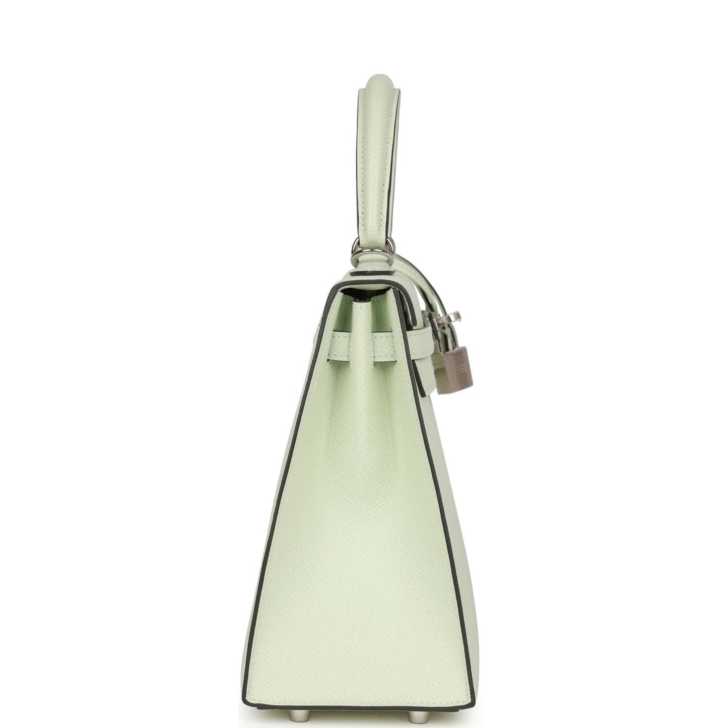 Luxury Hermes Kelly Sellier 25 Vert Fizz Epsom Palladium Hardware